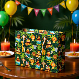 Sacola Para Presentes Grande Kids Birthday Jungle Themed Gift Bag