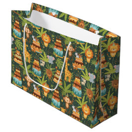 Sacola Para Presentes Grande Kids Birthday Jungle Themed Gift Bag