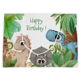 Sacola Para Presentes Grande Kids Dinossaur Birthday