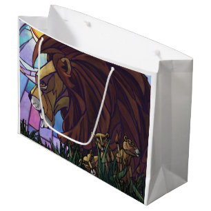 Sacola Para Presentes Grande King Lion e Cubs