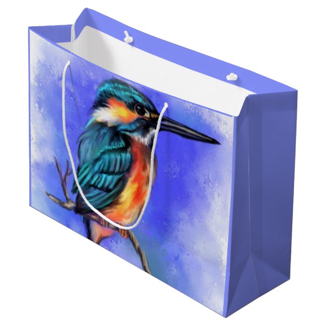 Sacola Para Presentes Grande Kingfisher Bird Gift Bag (Frente inclinada)