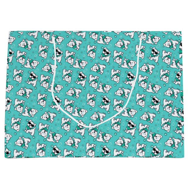 Sacola Para Presentes Grande KiniArt Cutieface Westies (Frente)