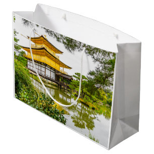 Sacola Para Presentes Grande Kinkaku-ji, o pavilhão de ouros, Kyoto