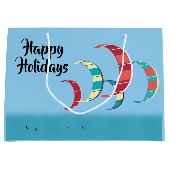 Sacola Para Presentes Grande Kite Surfing (Frente)