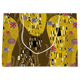 Sacola Para Presentes Grande Klimt Inspirou Dourada Arte Nouveau O Beijo