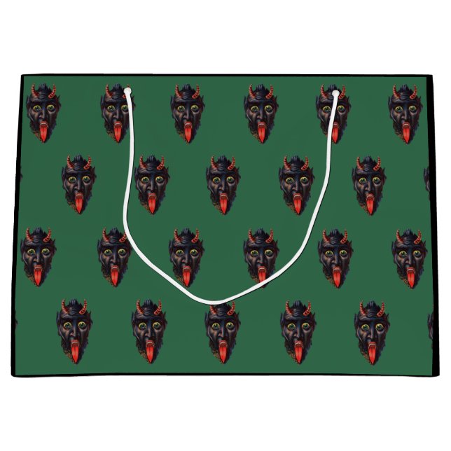 Sacola Para Presentes Grande Krampus Verde (Frente)