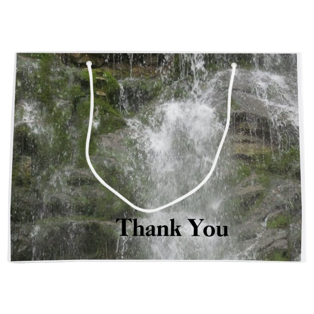 Sacola Para Presentes Grande La Chute Waterfall no Parque Nacional de Forillon (Frente)