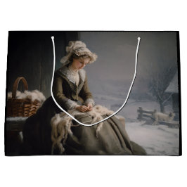 Sacola Para Presentes Grande Lã de colheita