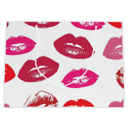 Sacola Para Presentes Grande Lábios-Kissable (Lábios-Kissing, Lábio Vermelho e