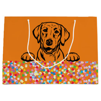 Sacola Para Presentes Grande Labrador Party Confetti Gift Bag