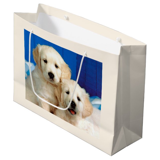 Sacola Para Presentes Grande Labrador pups (Frente inclinada)