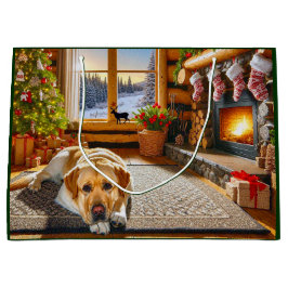 Sacola Para Presentes Grande Labrador Retriever Holiday Card