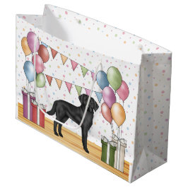 Sacola Para Presentes Grande Labrador Retriever Preto Lab Cachorro Aniversário 