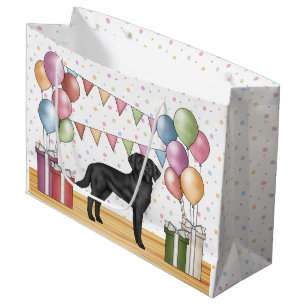 Sacola Para Presentes Grande Labrador Retriever Preto Lab Cachorro Aniversário
