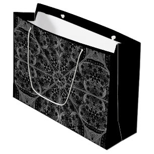 Sacola Para Presentes Grande Lace Black Cerâmico