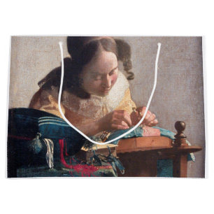 Sacola Para Presentes Grande Lacemaker, Johannes Vermeer, 1669-1670