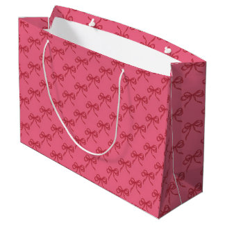Sacola Para Presentes Grande Laços minimalistas e fofos rosa vermelho coquete