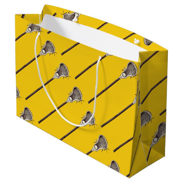 Sacola Para Presentes Grande Lacrosse Amarelo (Verso inclinado)