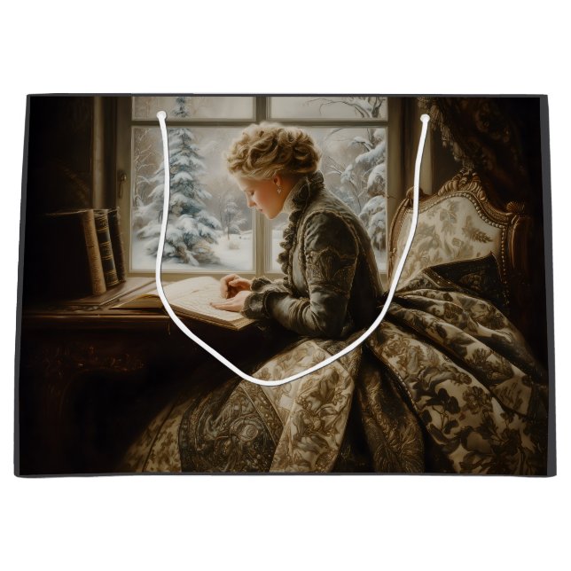 Sacola Para Presentes Grande Lady in Winter (Frente)