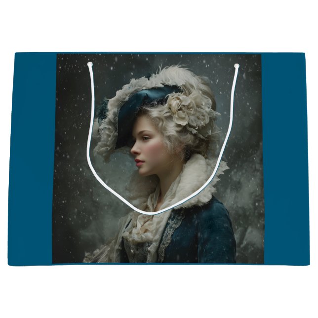 Sacola Para Presentes Grande Lady in Winter (Frente)