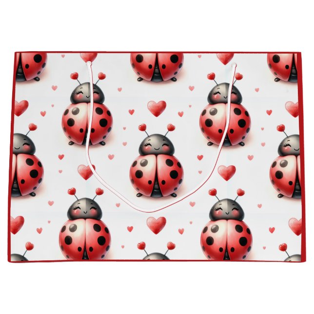 Sacola Para Presentes Grande Ladybug Love (personalized) (Frente)