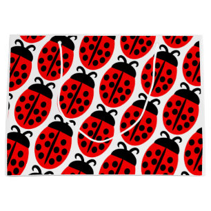 Sacola Para Presentes Grande Ladybug Vermelho 