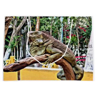 Sacola Para Presentes Grande Lagarto em um ramo