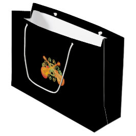 Sacola Para Presentes Grande Laranja Sunburst Guitars Incrível Orçamento