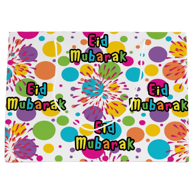 Sacola Para Presentes Grande Large Eid Mubarak Gift Bag (Frente)