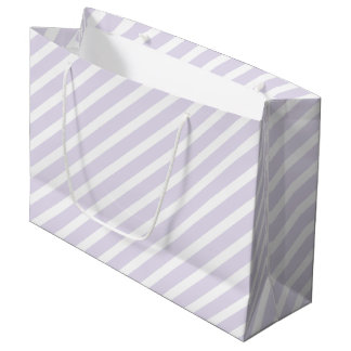 Sacola Para Presentes Grande Lavanda e padrão de distribuição diagonal branco