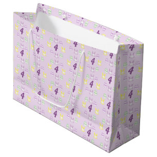 Sacola Para Presentes Grande Lavanda Páscoa 4º aniversário