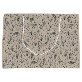Sacola Para Presentes Grande Lavender Botanical Pattern Gift Bag
