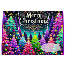 Sacola Para Presentes Grande Lavender Merry Christmas