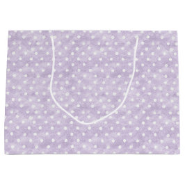 Sacola Para Presentes Grande Lavender White Polka Dots Birthday