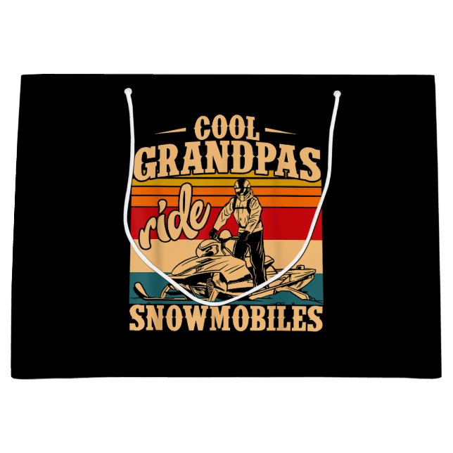 Sacola Para Presentes Grande Legal Grandpas caminha Snowmobiles Snowmobile Snow (Frente)
