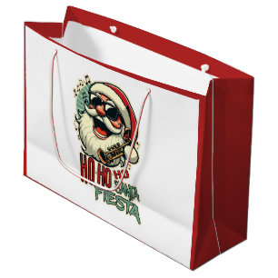 Sacola Para Presentes Grande Legal Natal engraçado com óculos de sol - Ho-ho-ho