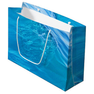 Sacola Para Presentes Grande Legal saco de doação de onda de água azul