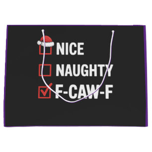 Sacola Para Presentes Grande Legal Travesso F-Caw-F Divertido Papai Noel Traves