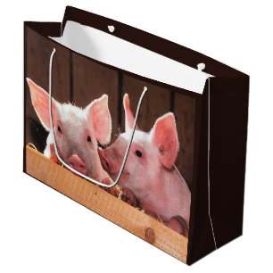 Sacola Para Presentes Grande Leitões cor-de-rosa, cor-de-rosa, Fotografia anima