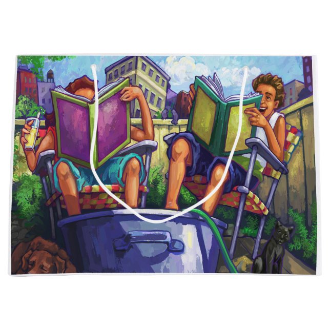 Sacola Para Presentes Grande Leitura de Verão (Frente)