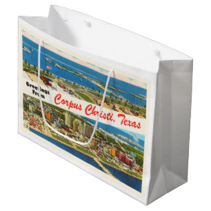 Sacola Para Presentes Grande Lembrança das viagens vintage de Corpus Christi
