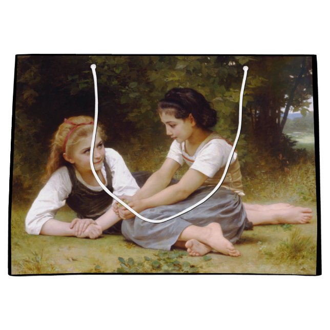 Sacola Para Presentes Grande Les Noisettes: Jovens Colecionando avelãs (Frente)