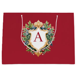 Sacola Para Presentes Grande Letra Elegante Monograma de Natal