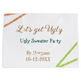 Sacola Para Presentes Grande Let's get ugly Christmas ugly sweater Partyorange 
