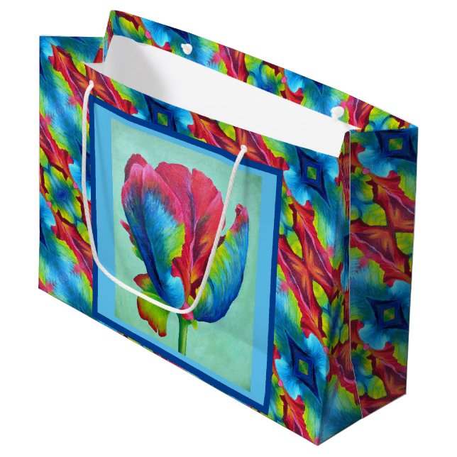 Sacola Para Presentes Grande Lg Gift Bag Rainbow Tulip #2 (Frente inclinada)