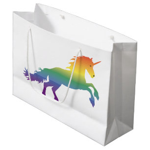 Sacola Para Presentes Grande Lgbt do unicórnio do arco-íris