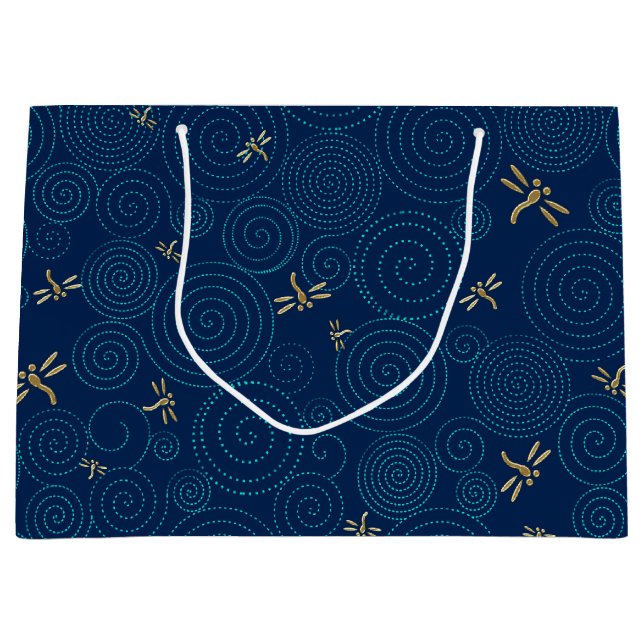 Sacola Para Presentes Grande libélulas na chuva grande saco de presentes (Frente)