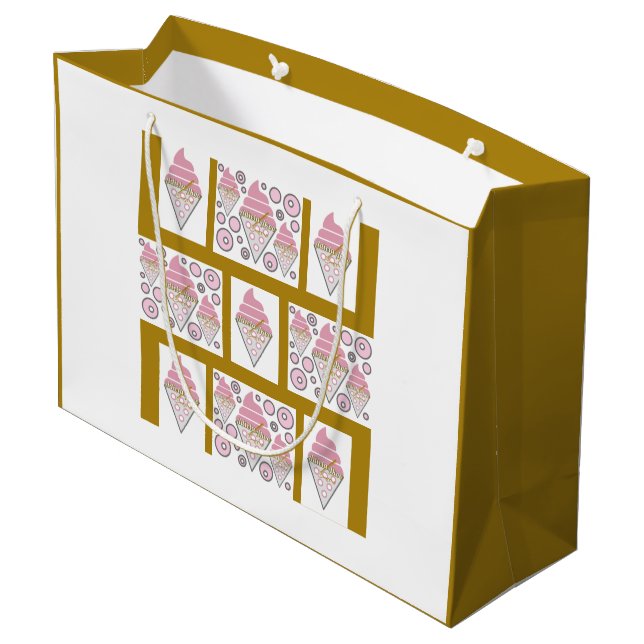 Sacola Para Presentes Grande Licença de Sorvete irresistível em Caramel (Verso inclinado)