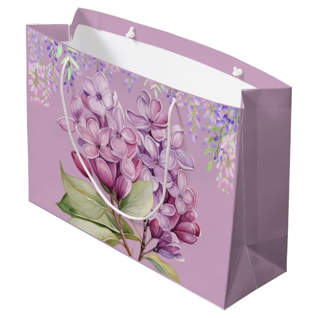 Sacola Para Presentes Grande Lilases Roxas (Verso inclinado)