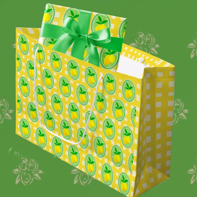 Sacola Para Presentes Grande Limões Amarelos Solares (Cheery all occasion gift wrap supplies!)